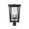Z-Lite Seoul 2 Light Outdoor Post Mount Fixture, Black & Clear 571PHBR-BK - alternate 3